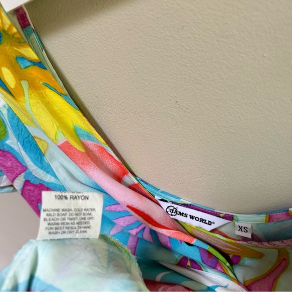 Jams World~Tiered Tropical Floral Wearable Art Hawaiian Hattie LUAU Dress~ sz XS - Picture 8 of 13